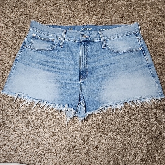 J. Crew Pants - J. Crew Relaxed Denim Short 33 Baxter Wash Cut Off Raw Hem J.Crew Jean